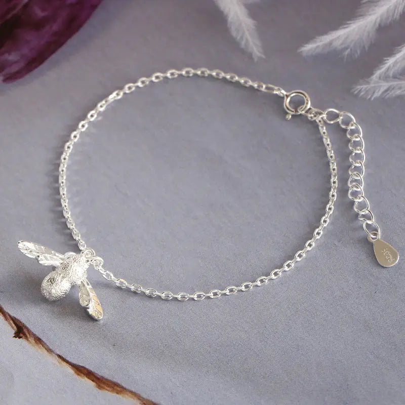 Sterling Silver Bee Charm Bracelet