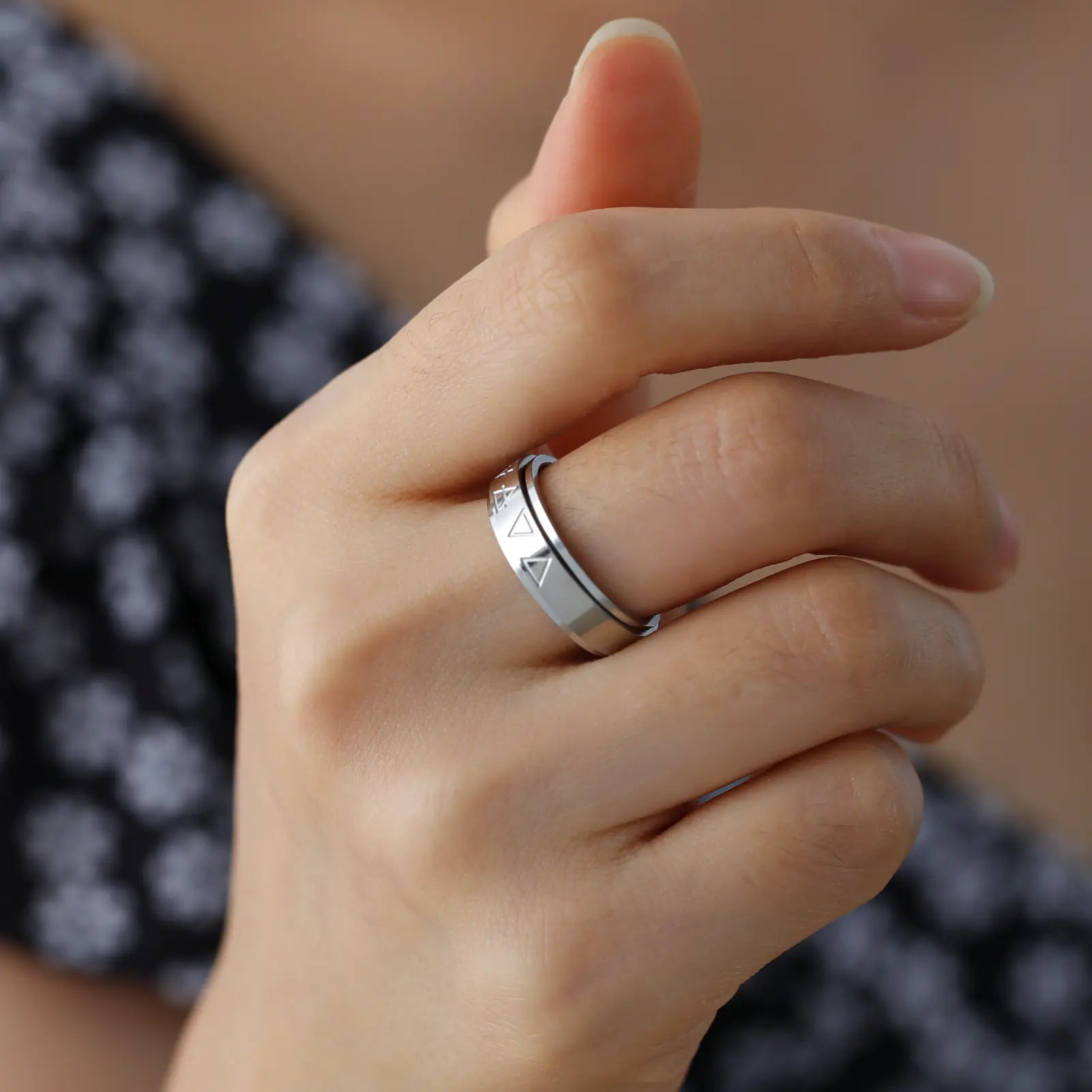 Modern Triangle Stainless Steel Ring