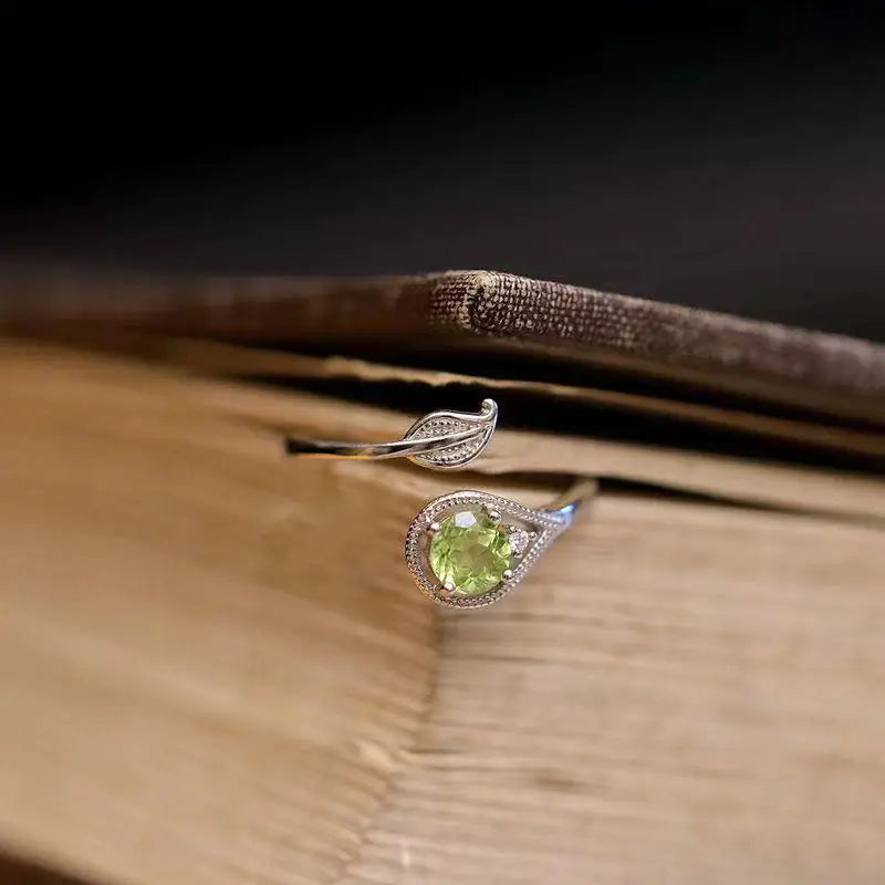 Verdant Gem Leaf Ring