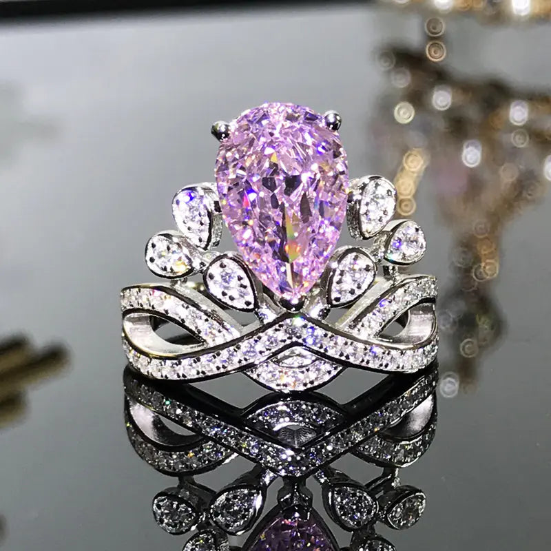 Sterling Elegance Princess Drop Ring