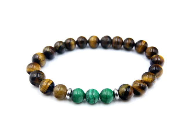 Tiger Eye & Malachite Elegance Bracelet