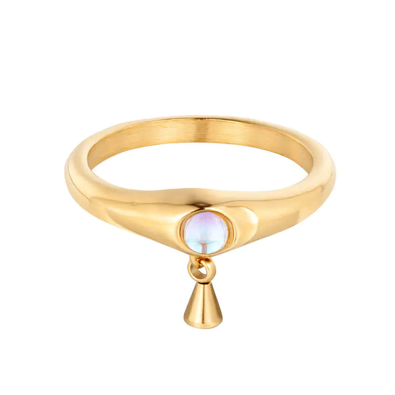 Chic Titanium Pearl Ring