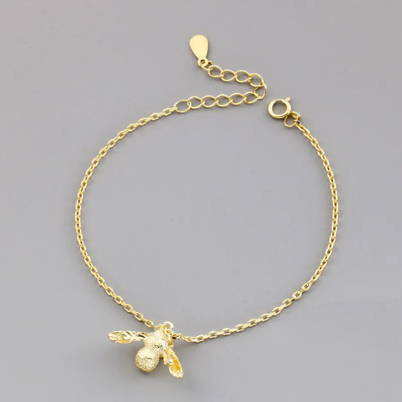 Sterling Silver Bee Charm Bracelet