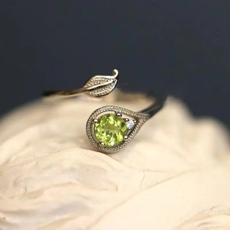 Verdant Gem Leaf Ring