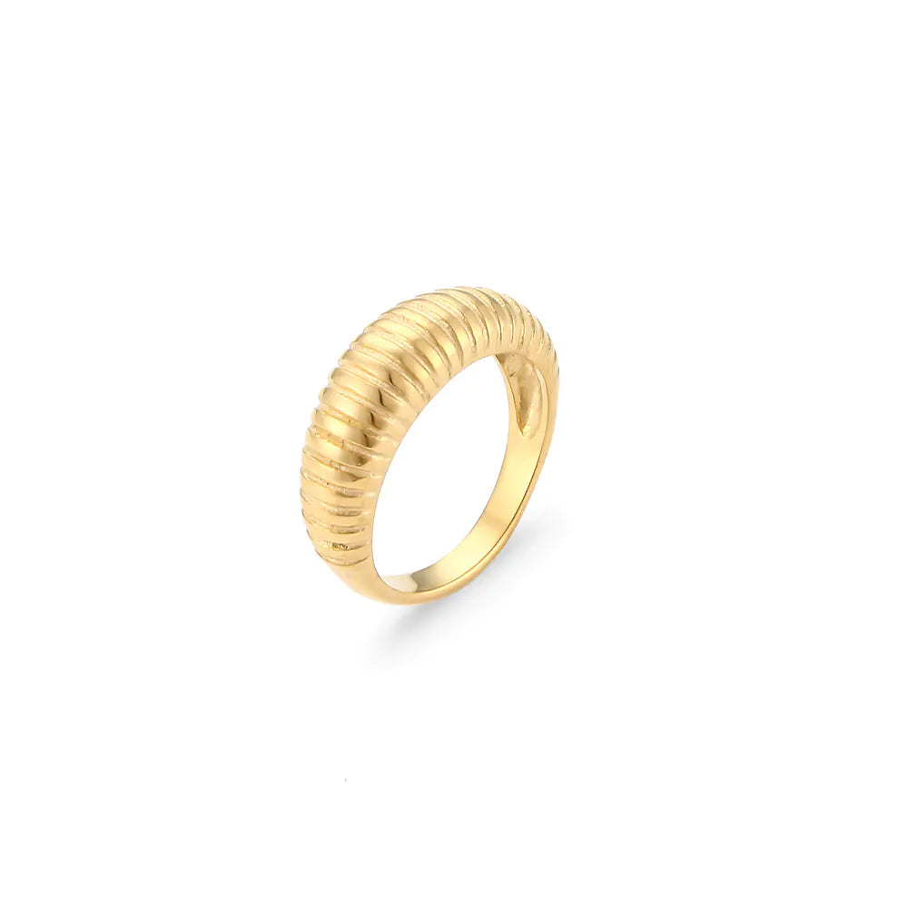 Chic Gold Pinstripe Women's Ring